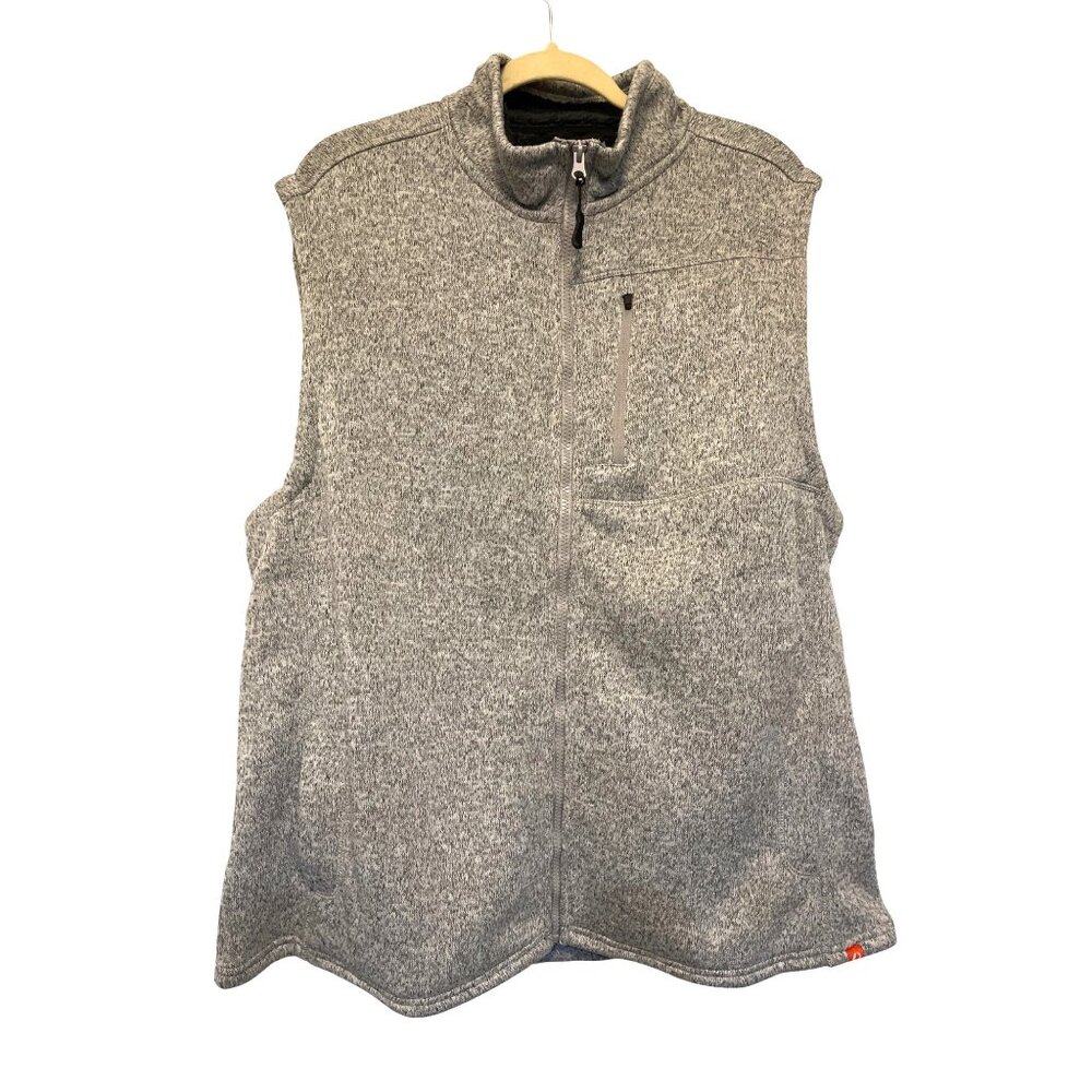 The American Outdoorsman Mens Sherpa Fleece Vest Shale XXL NWT Full Zip Pockets